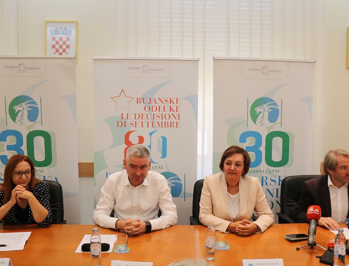 Predstavljen bogat program obilježavanja 80. godišnjice Rujanskih odluka i 30. godišnjice osnutka Istarske županije
