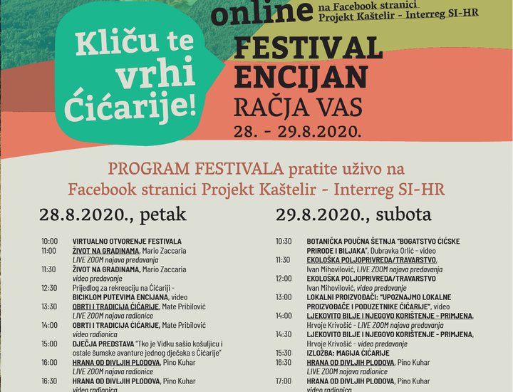 La prima edizione del Festival della Genziana dedicato alla promozione della Ciceria - edizione online tramite la pagina Facebook del progetto "Kaštelir"