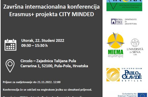 Najava: Završna konferencija Erasmus+ projekta CITY MINDED