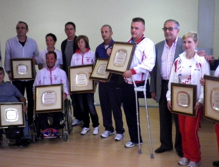 Ricevimento nel palazzetto dello sport "Mate Parlov" per gli atleti istriani che hanno partecipato alle Paraolimpiadi