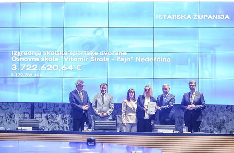 Istarskoj županiji odobreno 4,2 milijuna eura za tri kapitalna projekta u osnovne škole