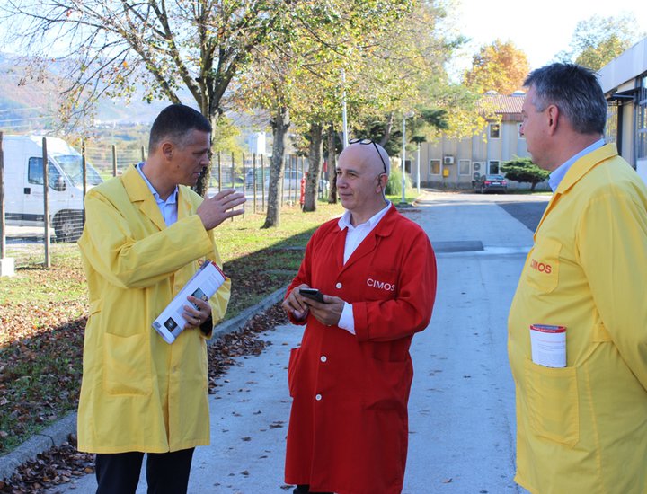 Il Presidente Flego ha visitato la fabbrica Cimos a Pinguente