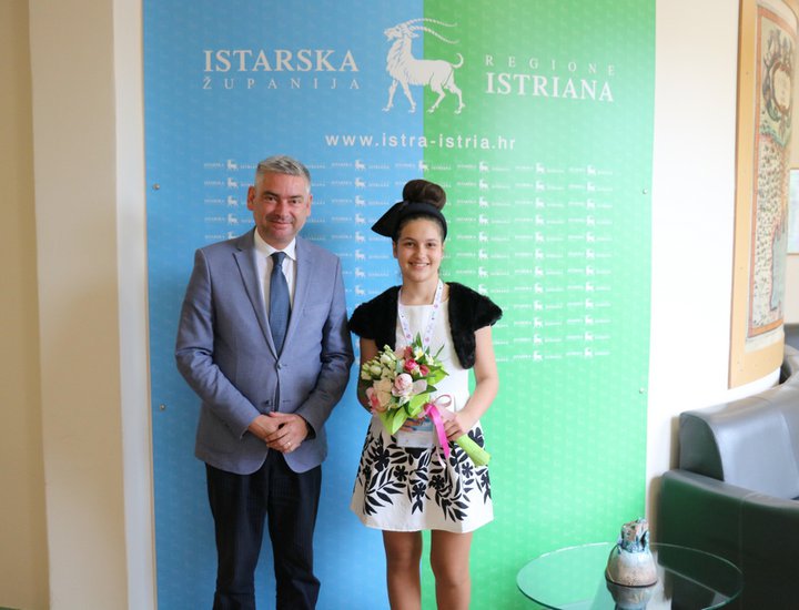 Župan Miletić primio pobjednicu festivala Sanremo Junior Zoe Šestan
