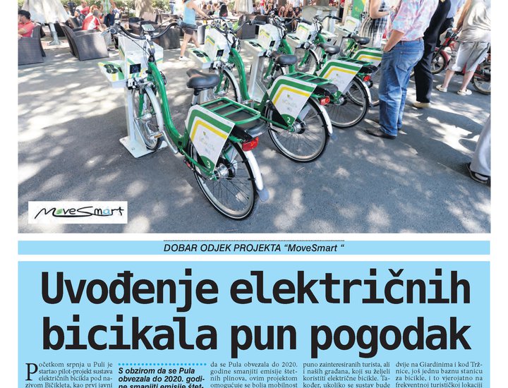 Uvođenje električnih bicikala u Puli