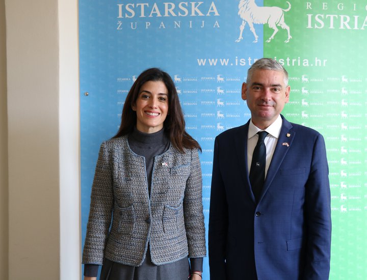 L'ambasciatrice degli USA nella Repubblica di Croazia S. E. Nathalie Rayes nella sua prima visita alla Regione Istriana