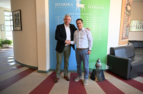 Il presidente della Regione Istriana Boris Miletić ha ricevuto il sindaco di Arsia, Leo Knapić